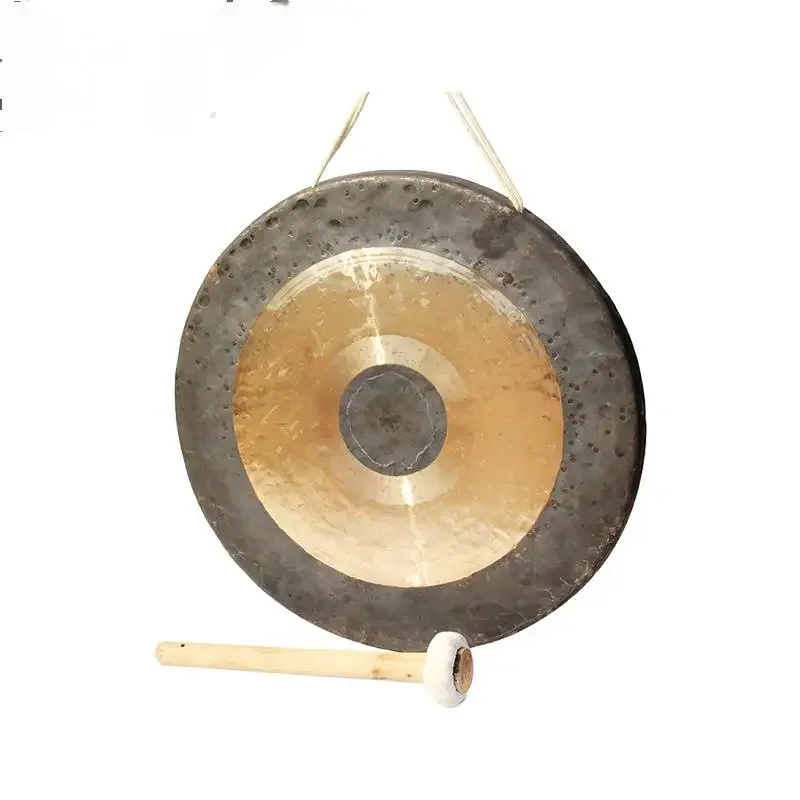 45-60Cm Chinese Style Traditional Percussion Instrument Copper Gong Folk Stage Performance Professional Gong with Hammer