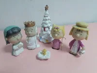 Resin Peanut Crafts for Holidays, Christmas Tree, Cartoon Ornaments, Pageant Nativity Figurines 1
