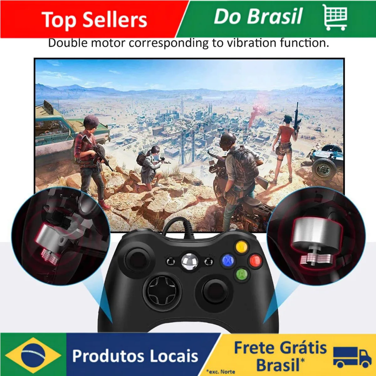 Controle original Xbox 360 dourado Microsoft. - Escorrega o Preço