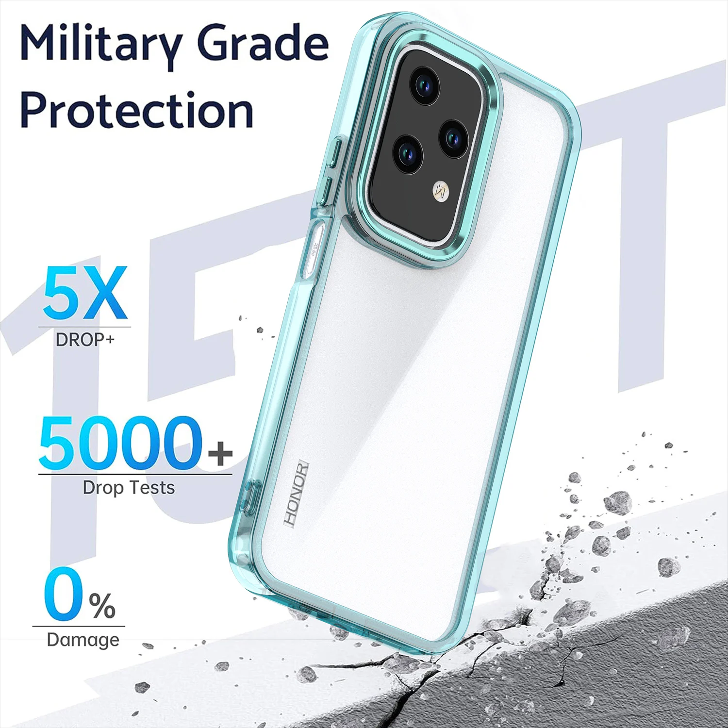 Plating Transparent Shockproof Clear Phone Case, Durable Hard Cover