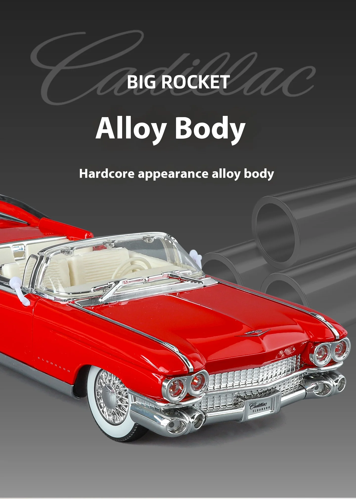 1:24 Cadillac Eldorado retro luxury convertible Diecast sports car