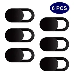 Universal Webcam Cover Set - Black Privacy Shutter Slider (6 Pack) for Laptop, Tablet, and PC Cameras (6Pcs Black)