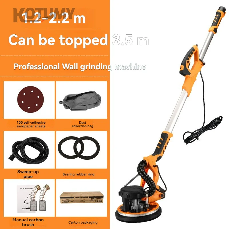 Wall Grinder Handheld Wall Grinding Machine Lighted Electric Self-cleaning Sandpaper Machine Putty Sander