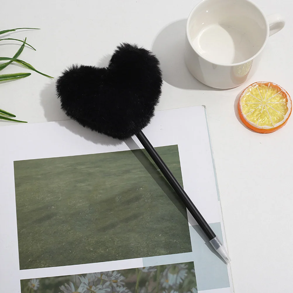 

Writing Pen Fluffy Ball Pen Decorative Fuzzy Ball Heart Pen Decorative Heart Shape Pom Pom Pen Mix Color