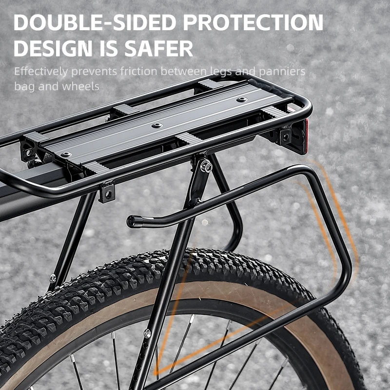 WEST BIKING Quick Release Bicycle Trunk Rack Aluminum Alloy Bike Rear Seat Cargo Carrier with Reflective Safety Bike Accessories