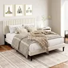 Size Platform Bed Frame with Velvet Upholstered Headboard, Strong Wood Slats, Box Spring Optional, Mattress Foundation 1