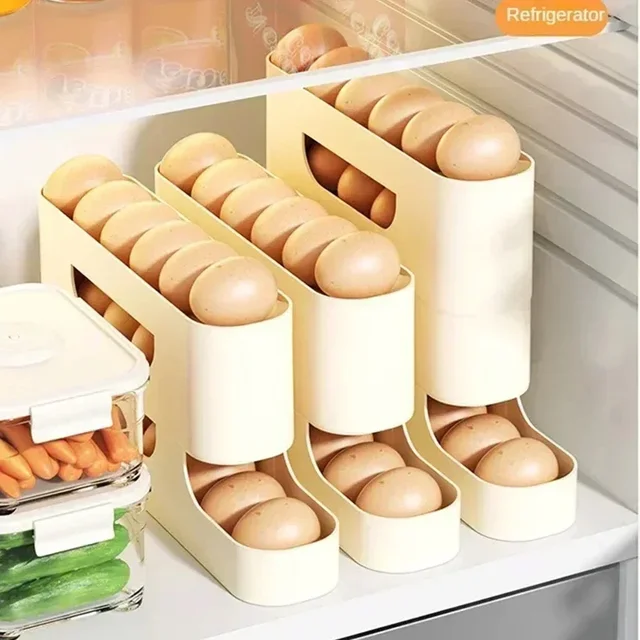 2-4-layer Slide Egg Storage Box Ladder Style Egg Box Storage Refrigerator Side Door Large Capacity Automatic Egg Rolling Machine 3