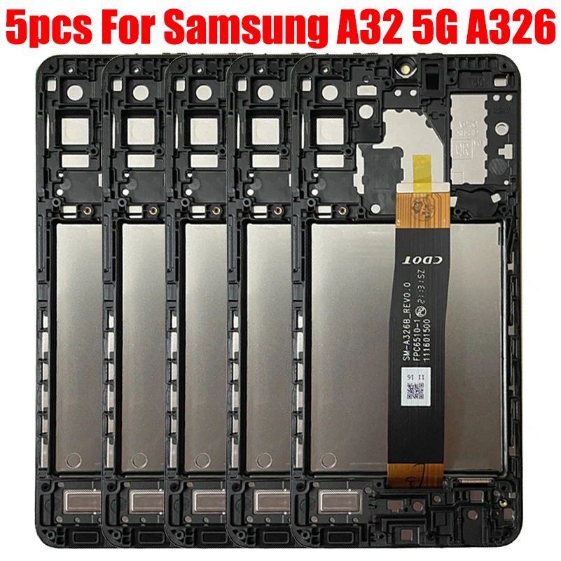 

5PCS Original For Samsung Galaxy A32 5G A326 SM-A326B A326B/DS A326BR LCD Display Panel Touch Screen Digitizer Assembly Frame