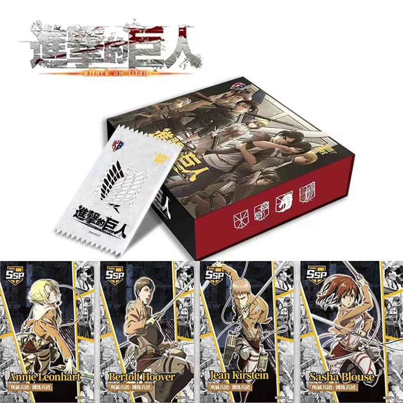 

New Original Anime Attack on Titan Character Collection Cards Ultra Rare LP SKP SSP GP Hobby Game Collectibles for Kid Toy Gifts