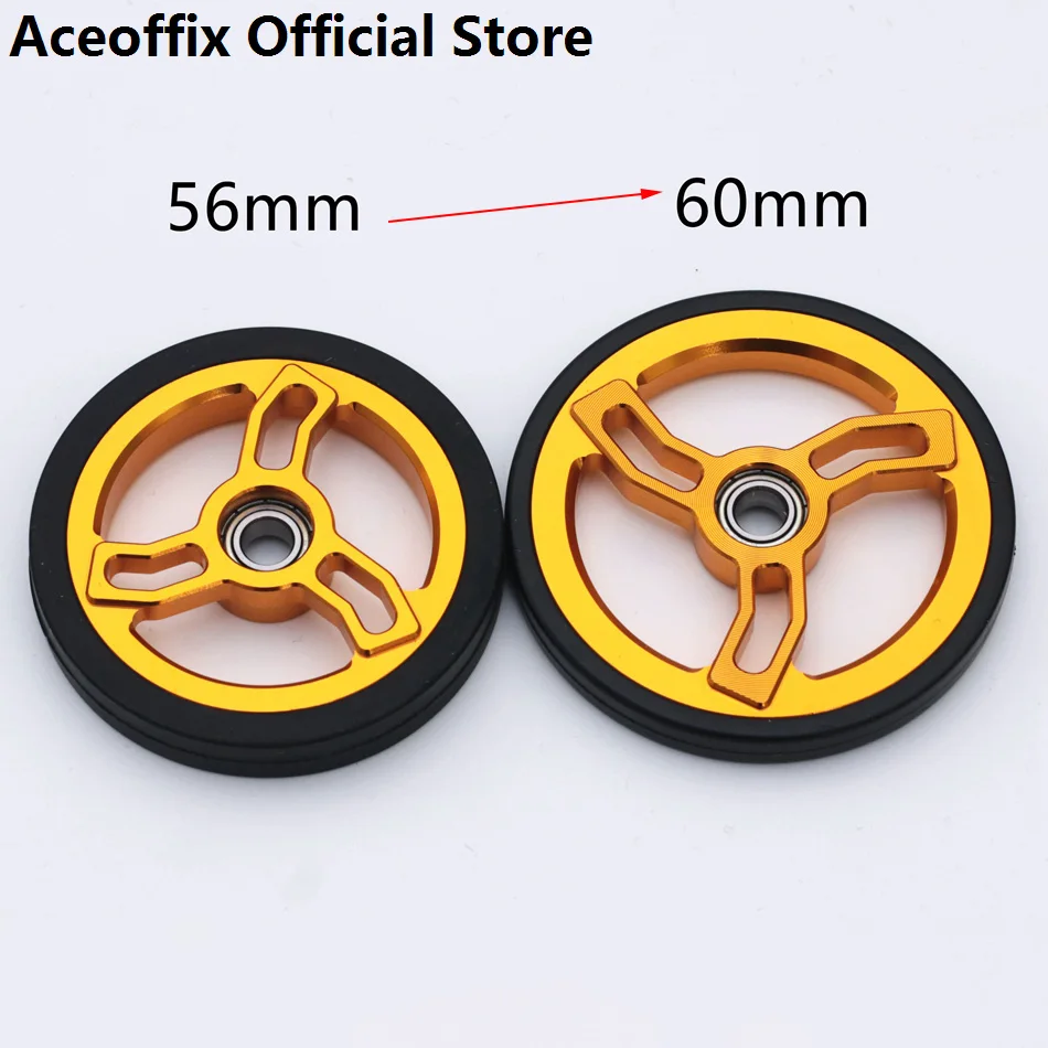 Aceoffix Easywheel 60mm For Brompton Easy Wheel 1 Pair Bike accessories