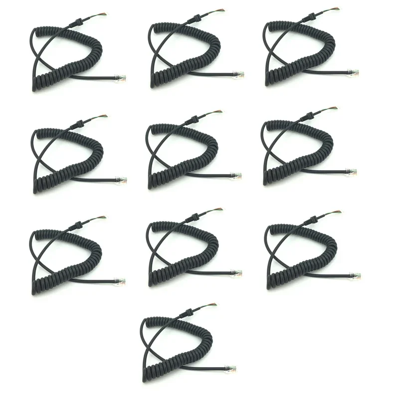 Lot 10PCS Replace Speaker PTT Mic 6 pin Plug Cord Cable for Yaesu MH-48A6J FT-100D FT-2800 FT-7800 FT-8800 FT-8900 Mobile Radio