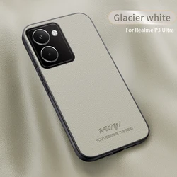 Luxury Business Leather Soft Frame Magnetic Phone Case Cover for Realme P3 Ultra (Beige)
