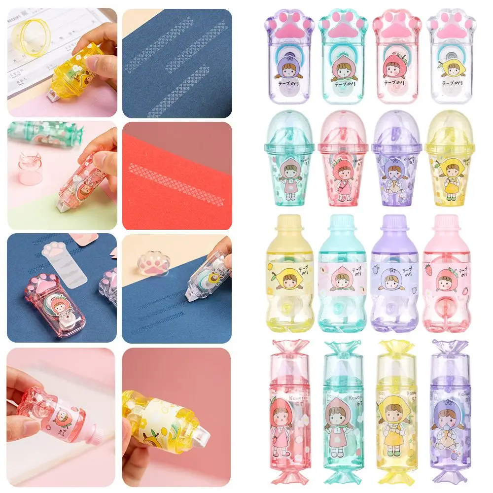고양이 발 아이스크림 모양 스크랩북 장식 양면 접착제, 사무 용품 도트 스틱 롤러 접착제 테이프 디스펜서 