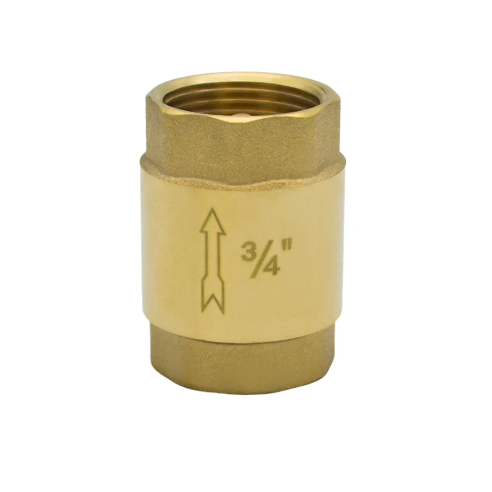 Brass Check Valve In-Line Spring 1/2" 3/4" 1" Female Thread One-Way Backflow Water Control Valve