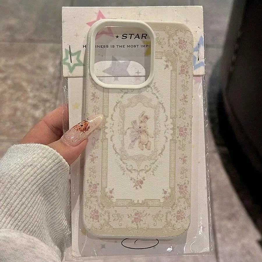 รูปสินค้า เคสโทรศัพท์ TPU ลายกระต่ายโบว์ชมพูหวาน ปกป้อง iPhone ได้ทุกรุ่น