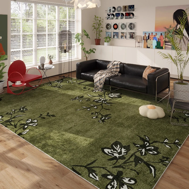 French Romantic Style Living Room Carpet Floral Print Bedroom Rug Fashionable Light Luxury Home Decoration Coffee Table Sofa Mat