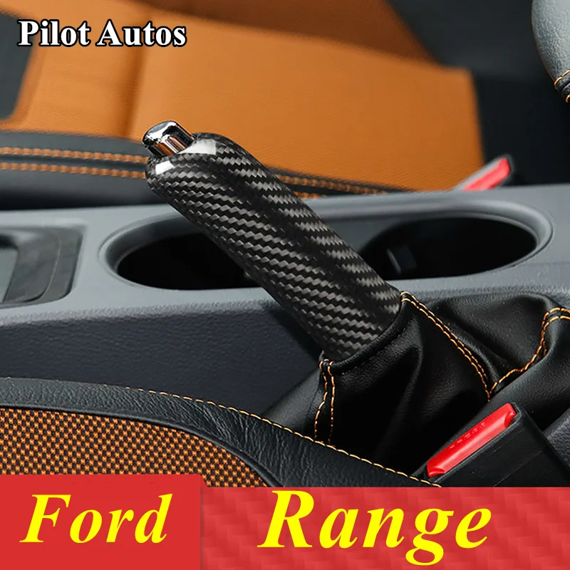 

For Ford Range Car Handbrake Grips Cover Genuine Carbon Fiber Interior Accessories