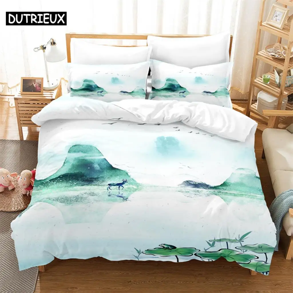 

Landscape 3Pcs Bedding Sets 3D Digital Printing Custom Quilt Duvet Cover Set Home Queen King Quilt Pillowcase