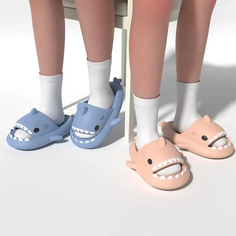 

New Shark Flip Flops Women Slippers Eva Summer Couple Slides Men Outdoor Beach Sandals Slippers For Home House Shoes