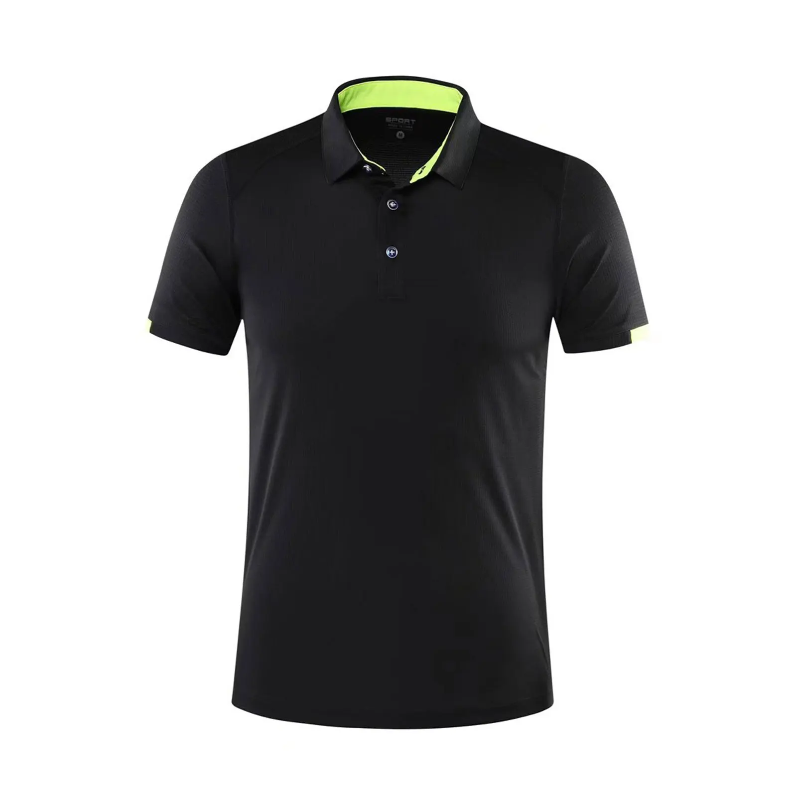 Mens Turn-Down Collar Short Sleeve Button T-shirt Quick-Drying Sports Top Breathable Workout Shirt for Tennis Golf Badminton