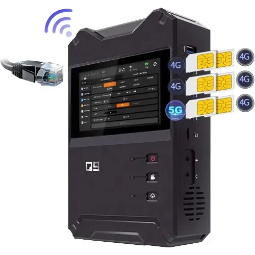 유캐스트 Q9 MINE 미디어 5G 4K 본딩 인코더, 전문 방송 및 원격 제작을 위한 멀티-SIM 라이브 스트리밍 인코더