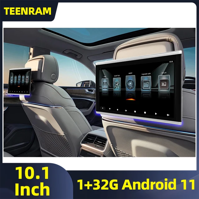 TEENRAM pour toutes les voitures universel 10.1 "nouveau appui-tête voiture IPS jouer moniteur Android 11 écran tactile TV moniteur 1080P 1