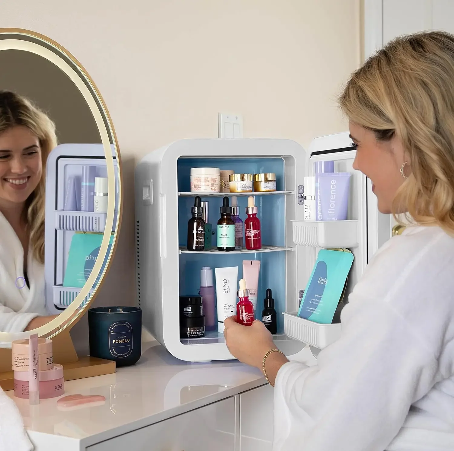 Mini fridge for bedrooms, university dorms - digital temperature controlled mini fridge for food, drinks, skin care, breast milk 4
