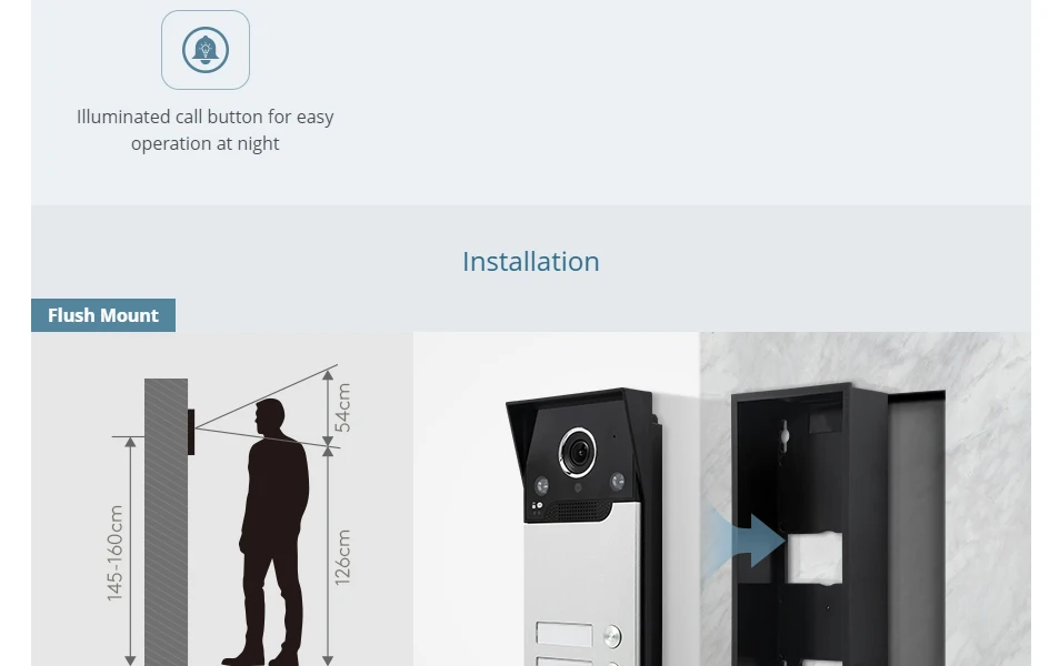 S245cc2227664486daf1c550dc4891d2e6 XC112F-2 HD Waterproof Doorbell Camera with 2 Call Buttons for XSL 4 Wire 1080P Video Door Phone Intercom Home Security 2 Flats