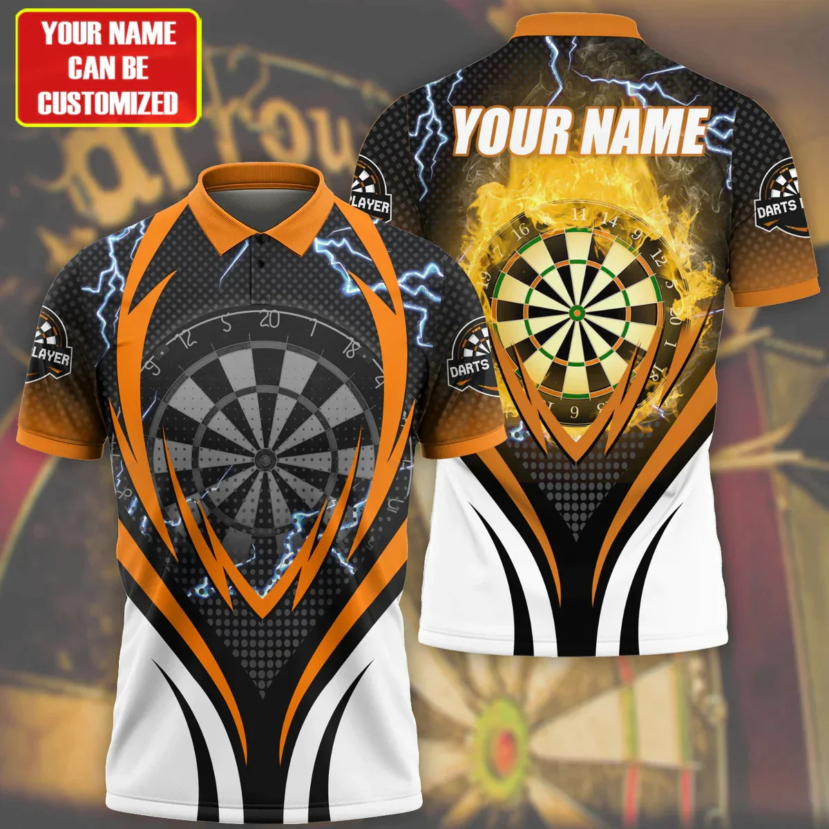 Grappige 3d Dart Custom Print Polo Shirt Voor Mannen Mode Revers Korte