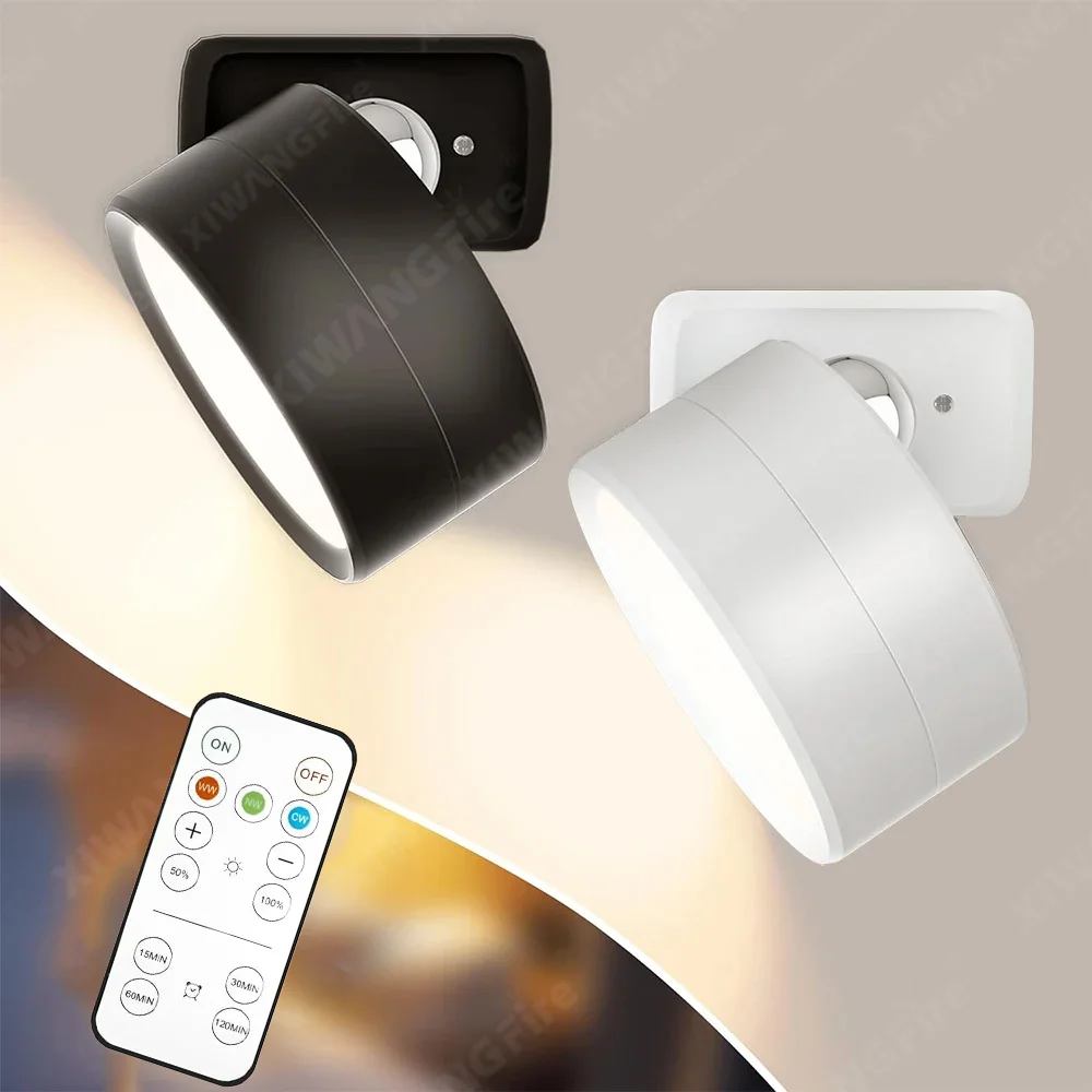 LED Wall Mounted Lights with Remote Wireless Magnetic Wall Sconces 3 Color Dimmable USB Rechargeable for Bedroom Bedside Light wall sconces light,led wall lamp,wall lamp
