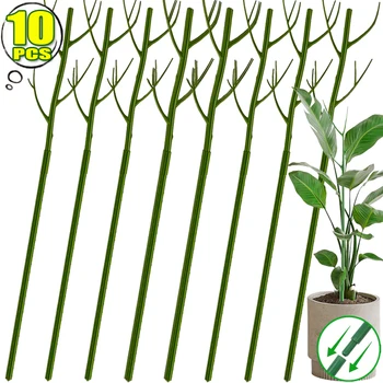 3/24PCS Twig Plant Support Brackets Stackable Green Plants Growth Stakes Detachable Monstera Climbing Stakes for Indoor Outdoor