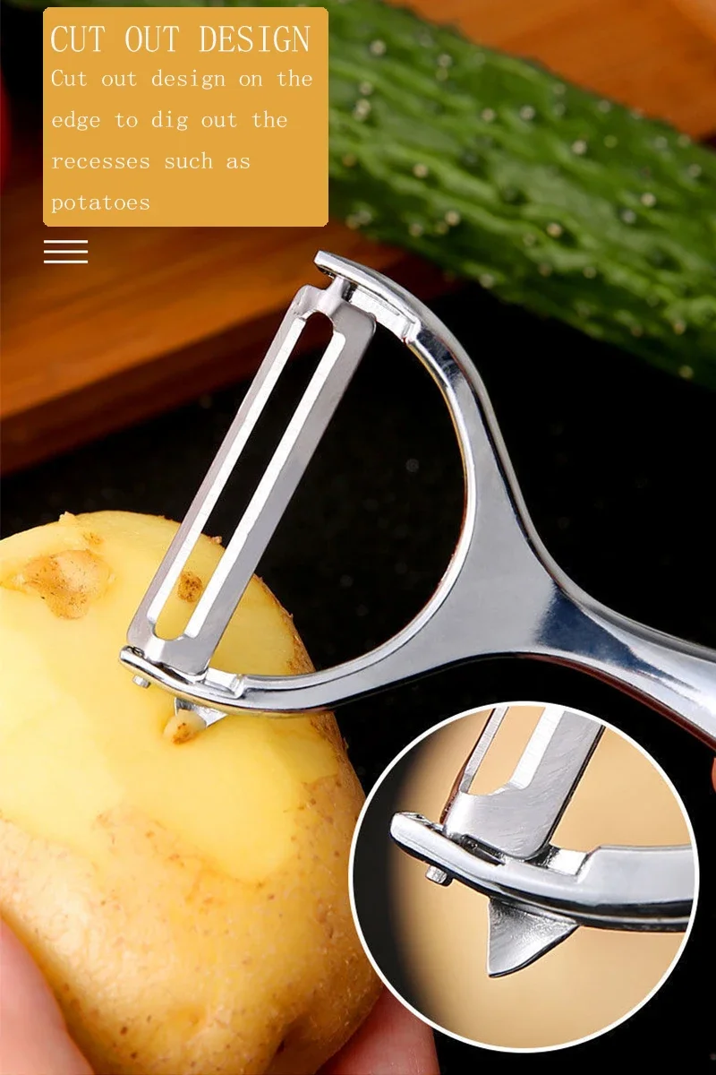 Description Picture 4 of itemStainless Steel Multi-function Fruit and Vegetable Peeler&amp Julienne Cutter Peeler Potato Carrot Grater Kitchen Tool Gadgets