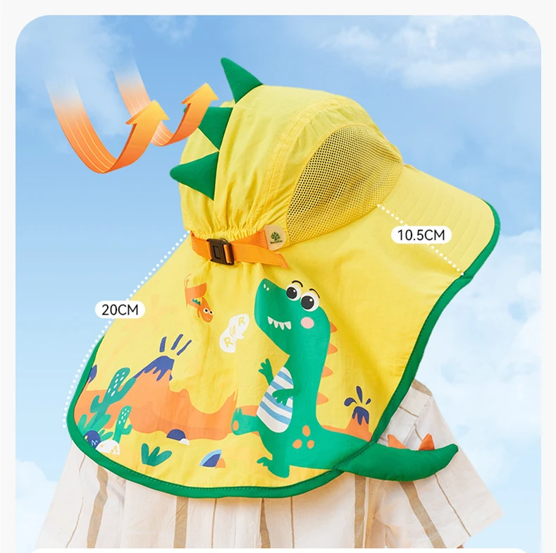 Sommer Kinder Sonnenhut Outdoor Hals Ohr Abdeckung Anti UV Schutz Strand Kappe Kind Junge Mädchen Reise Flap Cap Für 1-19_voghion.com