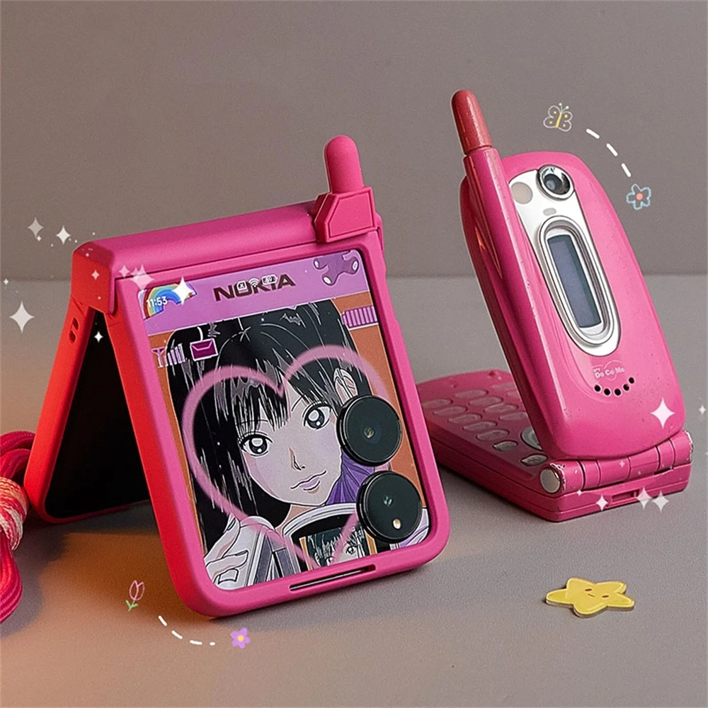 Kawaii Mobile Phone Case with Strap - Cute Girl Design