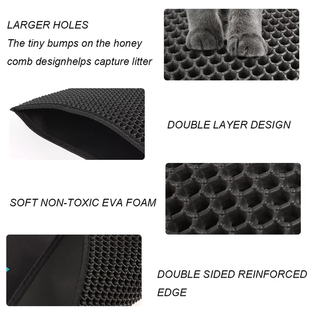 Large Cat Litter Mat Waterproof Double Layer EVA Foldable Trapping Pet Carpet Bed Pads for Cats Nonslip Sand Pad 2