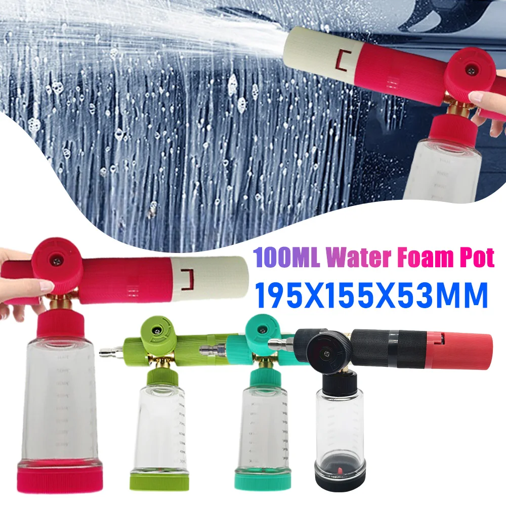 100ml Water Foam Pot With 1/4 Inch Quick Connector Adjustable Pressure Soap Foam Spray Bottles Home Detachable Car Washer Gun