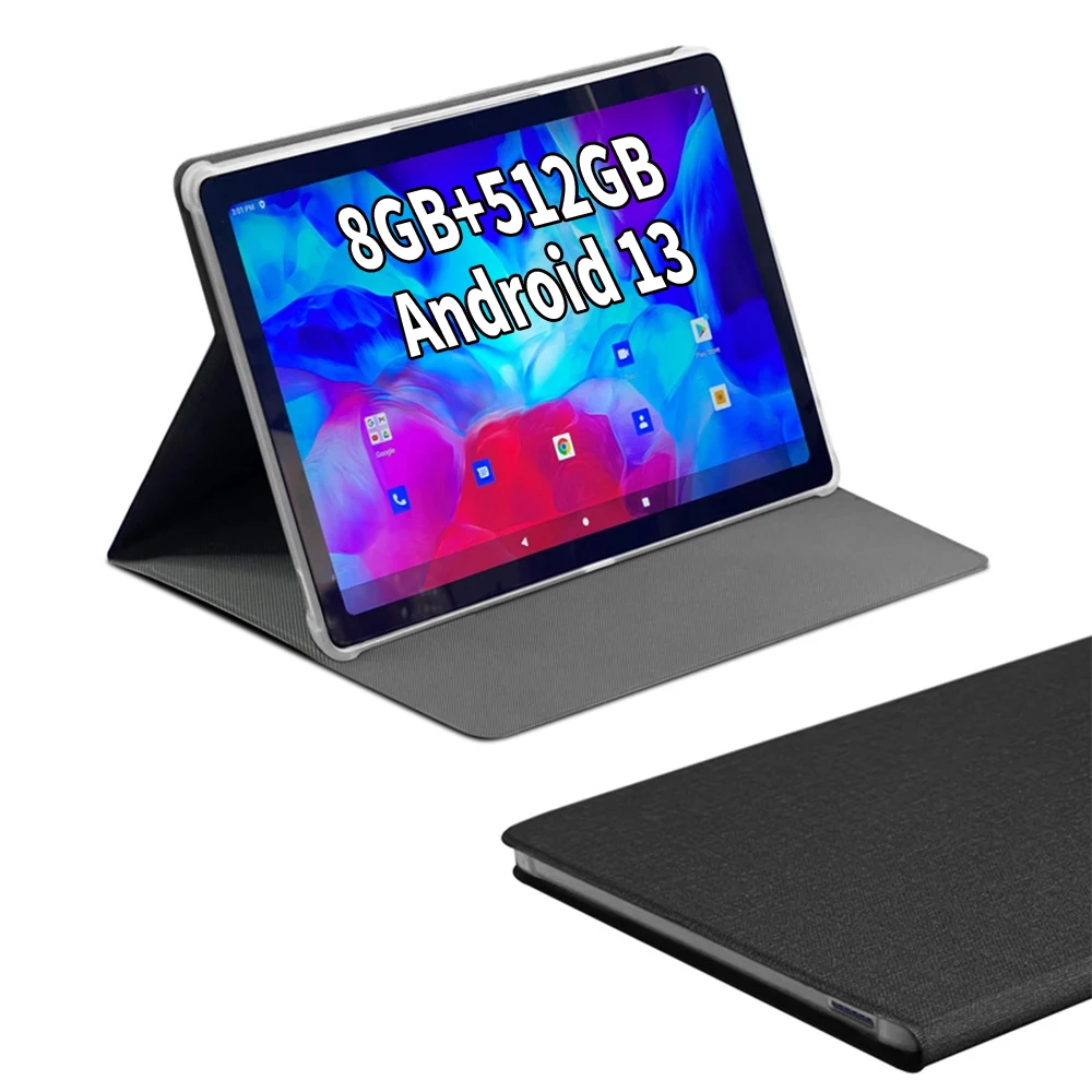 오리지널 BDF 글로벌 버전 태블릿 안드로이드 13, 10.1인치 8GB 램 512GB 롬 태블릿 PC 3G 4G LTE 듀얼 SIM 카드 2.4G/5G 와이파이 지원