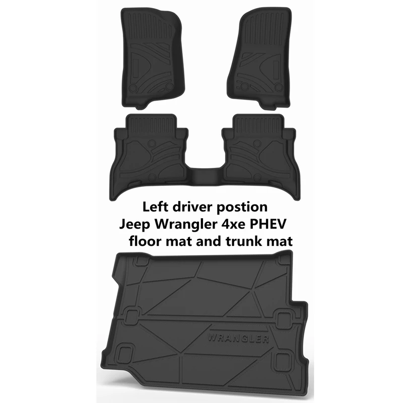 

Fit for JEEP Wrangler Sahara Rubicon 4xe PHEV custom car All-Weather car Floor Mat JEEP Wrangler JL 4XE waterproof floor mat