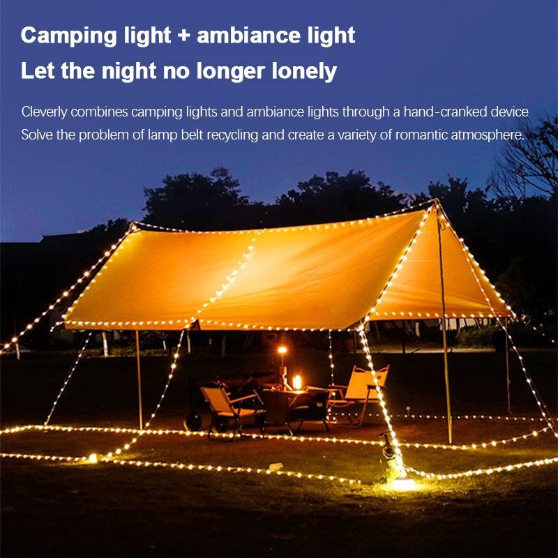 Outdoor Camping Light Star River Tape Measure Atmosphere Light Waterproof Portable String Tent