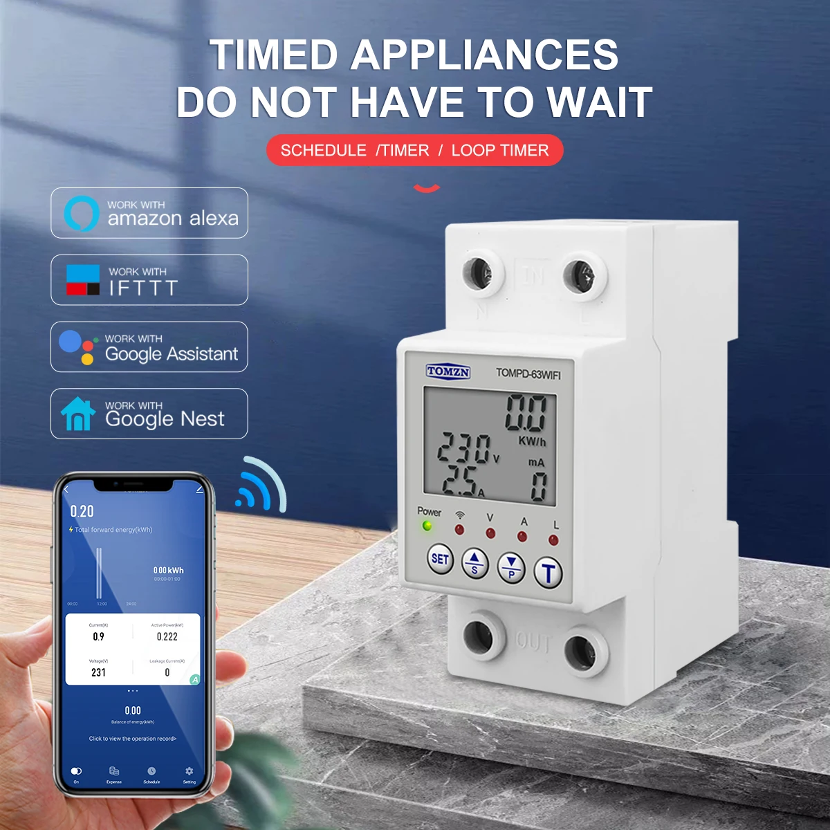 smart life tuya wi fi disjuntor reclosable medidor 01
