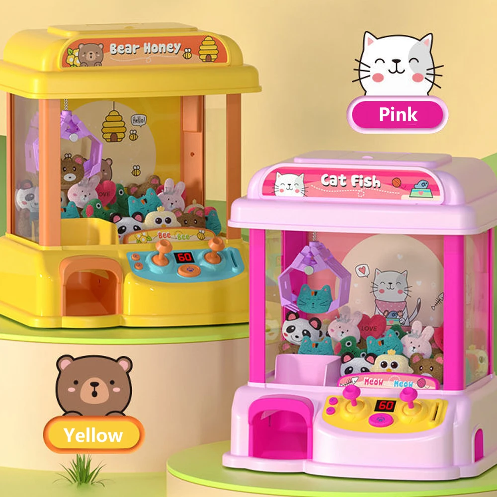 2023 New Miniature DIY Bear Doll Machine Rechargeable Music Cute Cat Doll Stuffed Animal Child Gashapon Playhouse Dollhouse Gift 5
