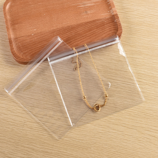 Pcs PVC Jewelry Packaging Transparent Storage Bags Dustproof Antioxidation Multi Size Sealed Manager Self Sealing Packaging