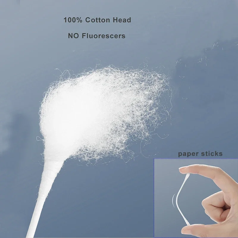 Multifunctional Cleaning Stick Baby cotton swabs Double-ended Sterile cotton swabs Spiral Head Ear and Nose 200pcs