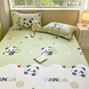 Kawaii Cartoon Panda Fitted Sheet,Bamboo Floral Wild Animals Bed Sheet Set Cotton Bed Cover with Deep Pocket for Child Kids Room 3