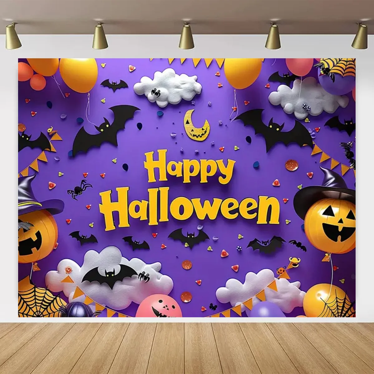 Halloween Night Decoration Background Banner for Family Party Room Decor