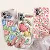 Cartoon Case For Realme GT2 Pro RMX3301 /  Realme GT Neo2 GT 2 Bumper Soft Liquid Silicone Back Cover Flower Luxury Phone Shell 4