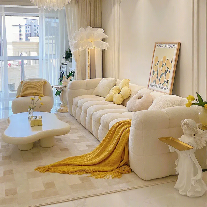 

Double Nordic Living Room Sofas Modern Minimalist Funky Luxury Lazy Sofa Comfortable Multifunctional Sofa Cama Home Furniture