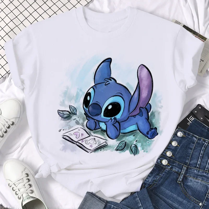 

Kawaii 90-е Стич диснеевские Смешные Мультфильмы футболка Женская милая графическая футболка "Манга" Y2k уличная одежда топы футболки женская одежда