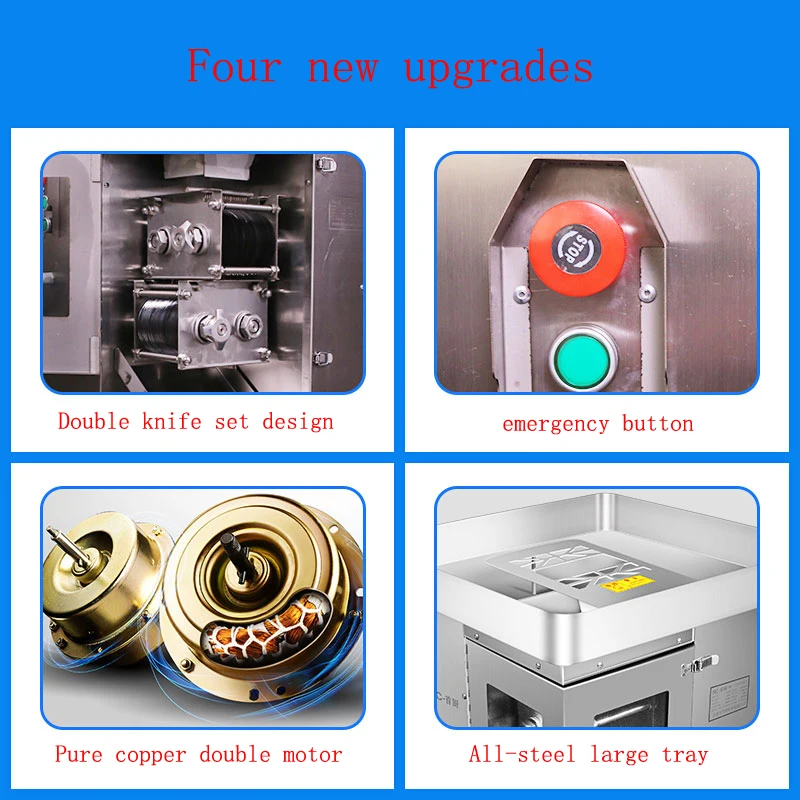 110V/220V Electric Meat Cutting Machine Commercial Home Meat Cutter Machine Stainless Steel Meat Slicer for Cutting Sausages 4