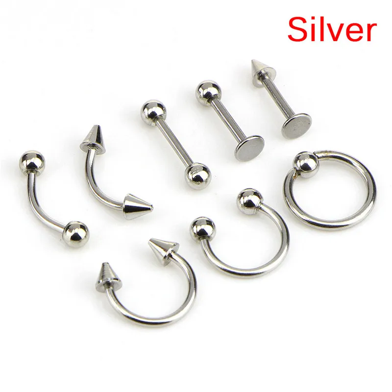 8Pcs/Lot 16G Anodized Stainless Steel Body Jewelry Helix Piercing Ear Eyebrow Nose Lip Captive Rings Titanium piercing jewelry body piercing earrings ear piercing jewelry metal jewelry body piercing jewelry body jewelry